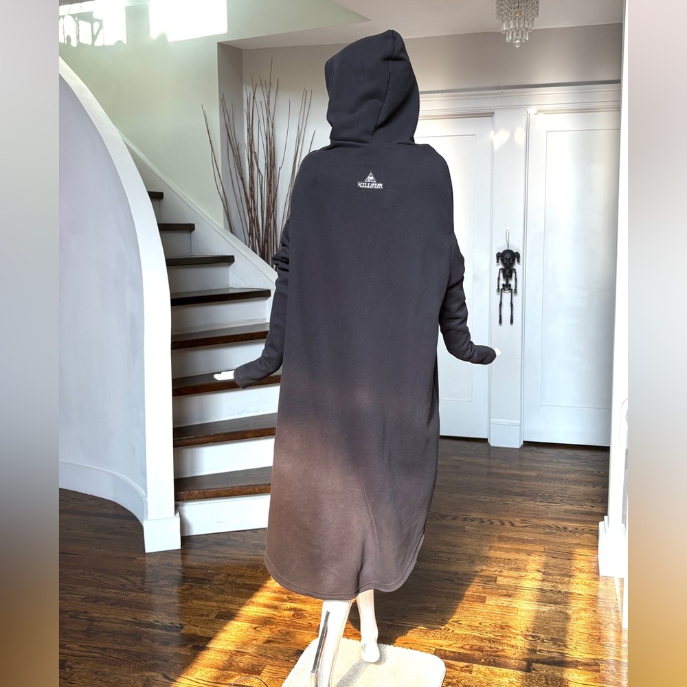 Killstar Black High Low Hoodie Cape Cloak Dress Tunic - Picture 4 of 15